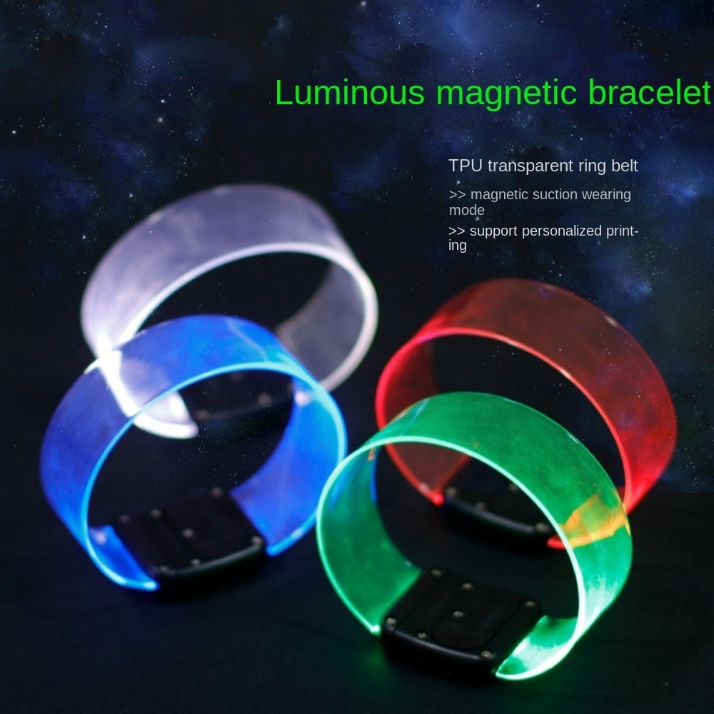 The latest magnetic glow-emitting bracelet LED magnetic bracelet LED luminous wristband adjustable bracelet to light up the part