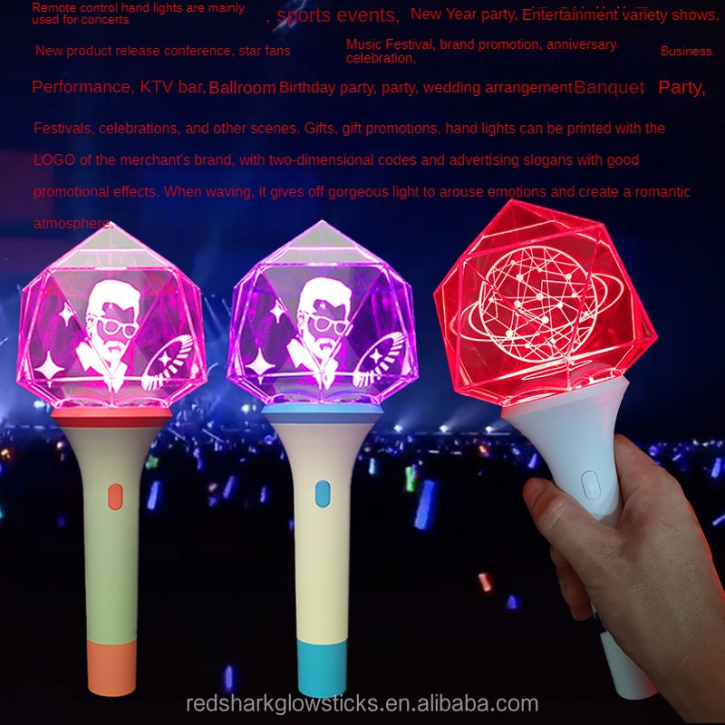 New Wholesale Polygonal Customized Glow Sticks 15 Colors DMX Remote Control Lights for Concert Glow Sticks