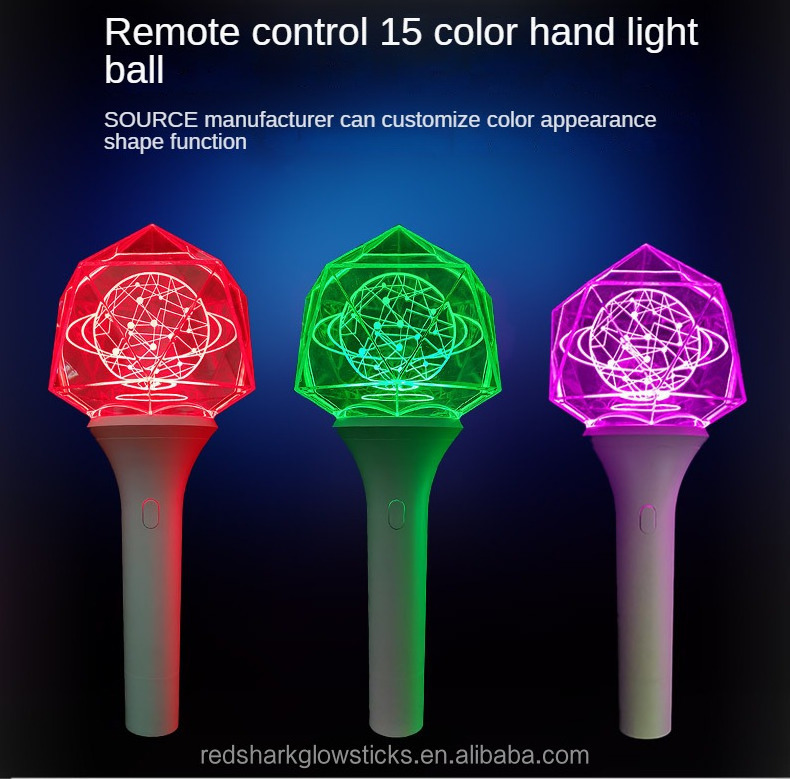 New Wholesale Polygonal Customized Glow Sticks 15 Colors DMX Remote Control Lights for Concert Glow Sticks