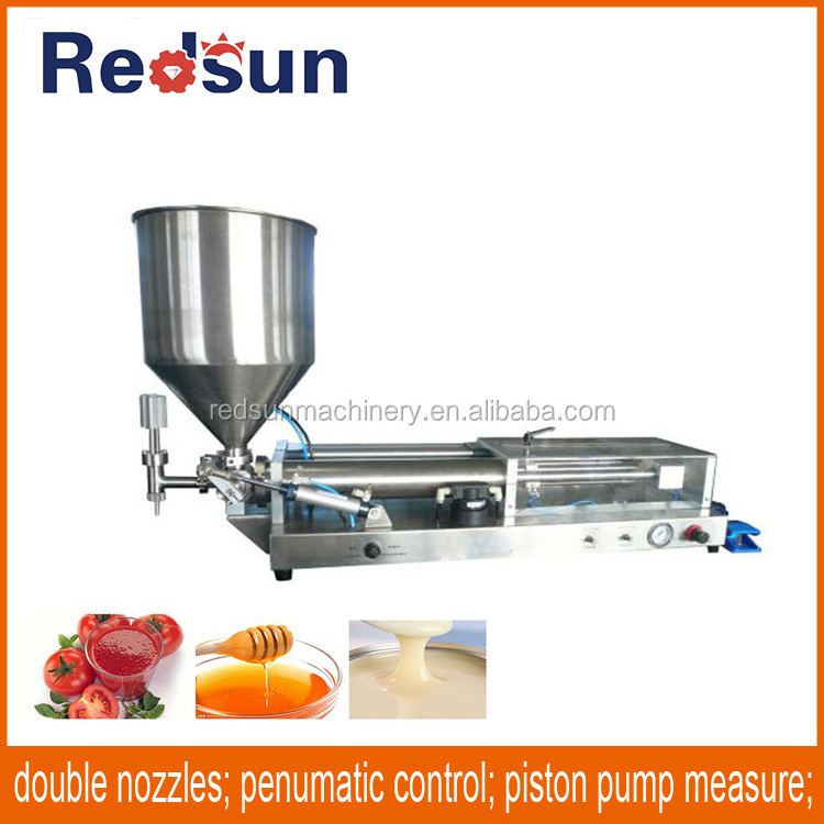 semi automatic 2 head filler/200ml manual bottle herbal liquid filling machine/ liquid pneumatic dispenser