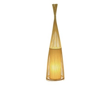 Hotel Room Moroccan Modern Chinese Large Cylinder Bali Rattan Wicker Bamboo Weaving Nordic Standing Light Floor Lamp For Hotel