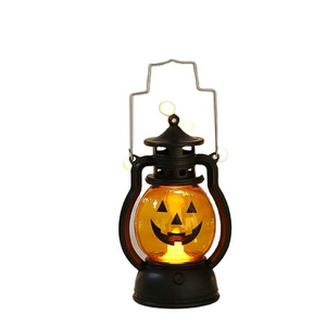 Halloween Outdoor Wall Decor Christmas Flameless Candle Mini Oil Plastic Led Pumpkin Light Lantern Halloween Thanksgiving Decor