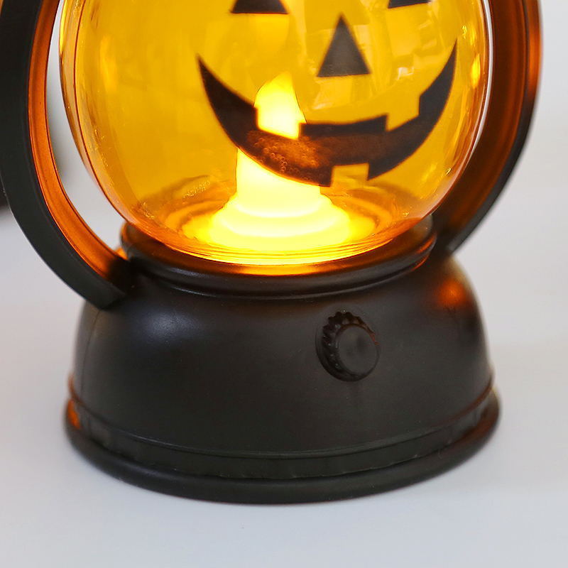 Halloween Outdoor Wall Decor Christmas Flameless Candle Mini Oil Plastic Led Pumpkin Light Lantern Halloween Thanksgiving Decor