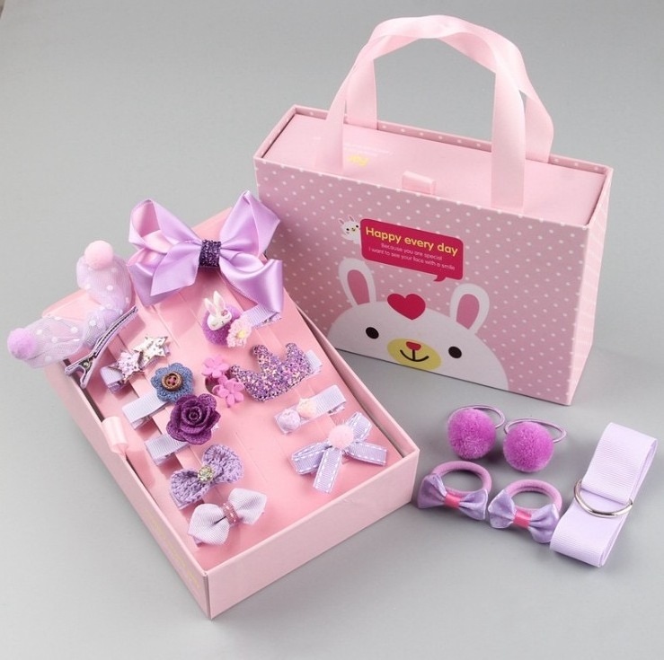 Redwillow Factory Wholesale New Arrive Kids Hair Accessories 18 Pcs Per Box Baby Hair Clip Bows Gift Set For Children Baby Girls