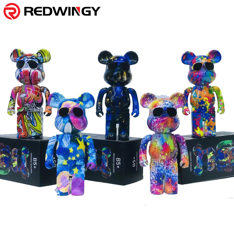 Redwingy Promotional gift Mini Portable Loudspeaker Violent Graffiti Bear Blue tooth Speaker Car Stereo Mobile Phones Speakers