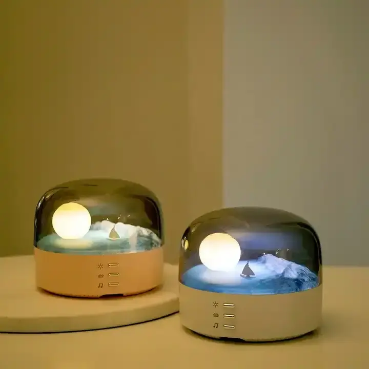 LED Warm Light Table Moon Lamp Decorative Table Light for Reading Room Bedside Living Room Night Light Bluetooth Speaker Lamp