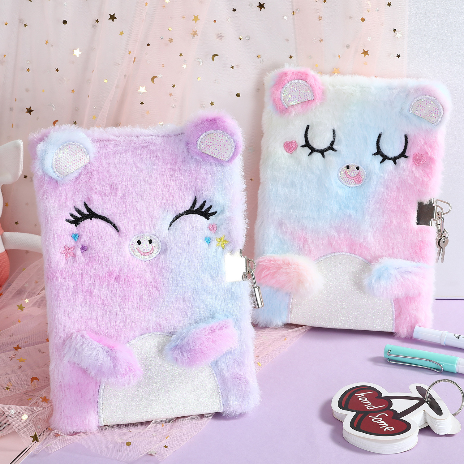 Kids Gift Cute Journal Note Book Plush Kawaii Notebook 2024 Diary For Girls with Lock