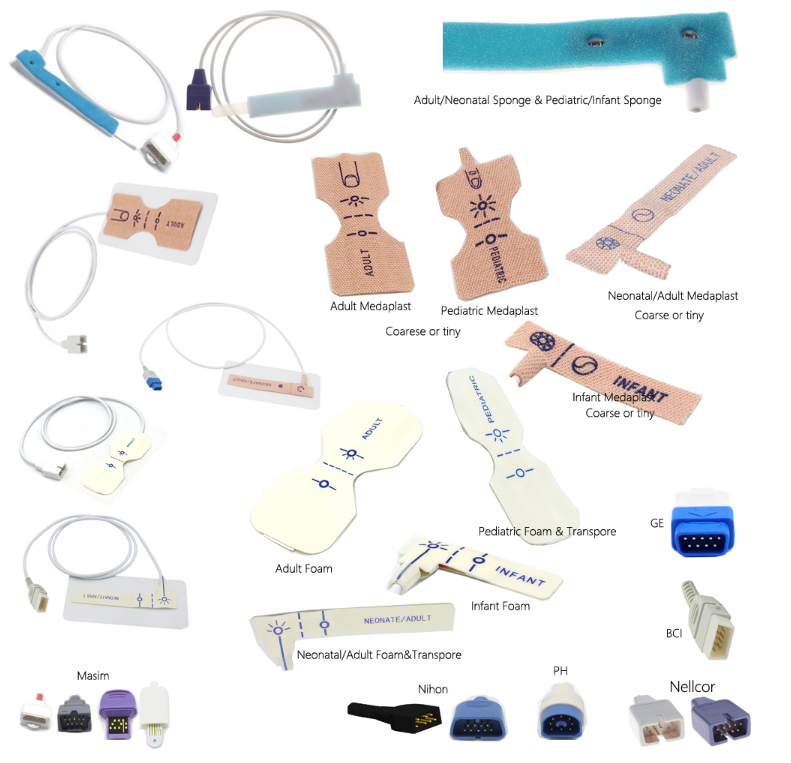 Medical disposable neonate/adult adhesive pulse  oximetere sensor disposable SPO2 Sensor