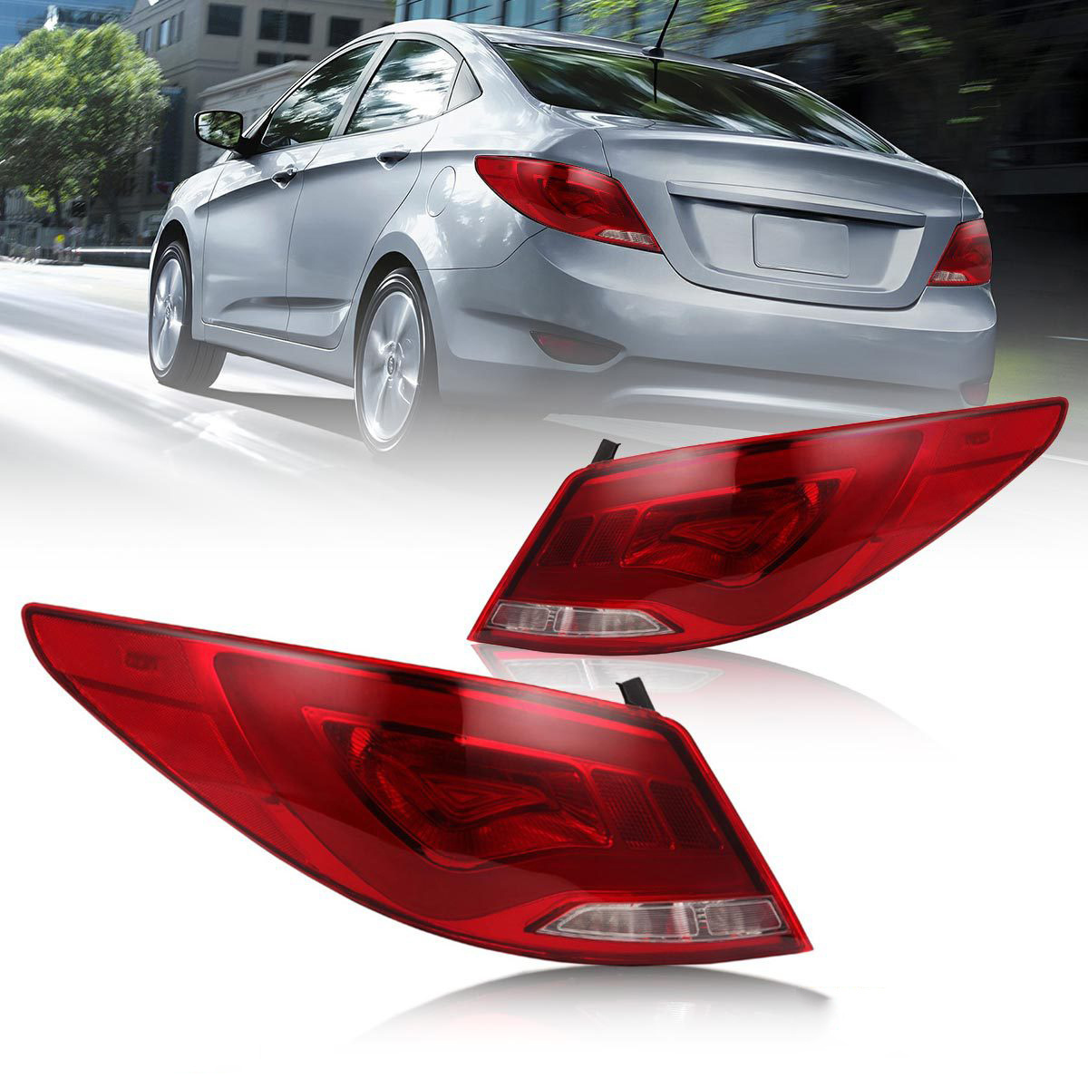 factory car taillights for Accent 2011-2013 Verna LED tail light plug and play LED taillights