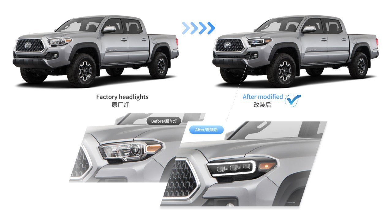 Factory LED  Car Light Accessories Parts Auto Lighting Systems Sequential auto Headlights For Toyota Tacoma 2015-2022