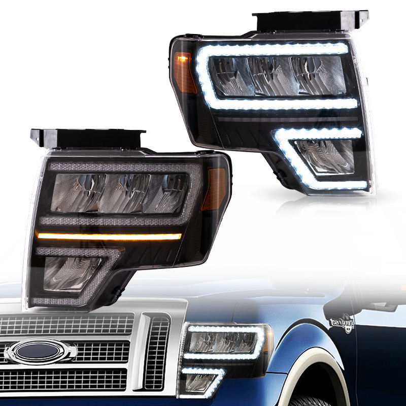 Factory Wholesales Start up Animation DRL Raptor Front Lamp 2009-2014 Full LED 2011 Headlights For Ford F150