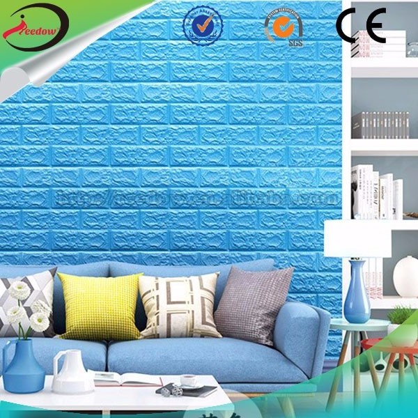 Background embossed 3d brick wall paper modern 3d foam wall paper foam pe wallpaper slat wall panel