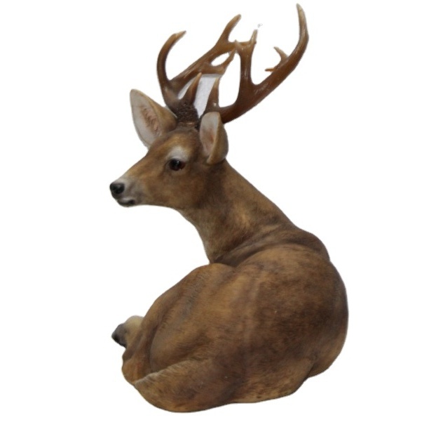 2020 life size resin outdoor and indoor animal statue  Sitting Deer Christmas Reindeer Statue