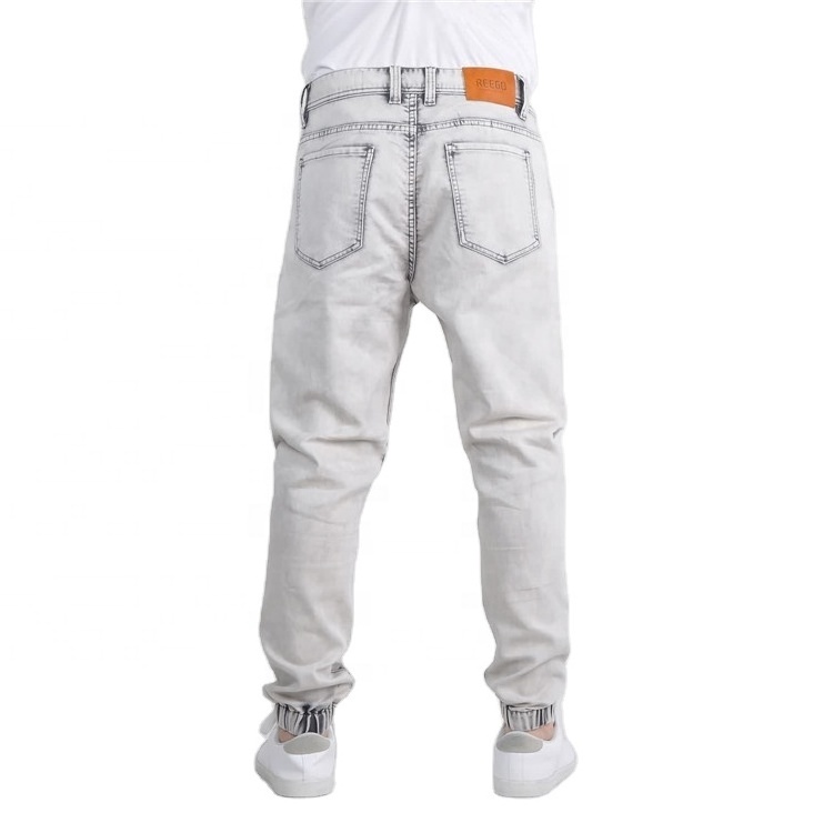 2021 Polyester cotton turkish fashion denim trousers six pocket male joggers white men clothes and jeans