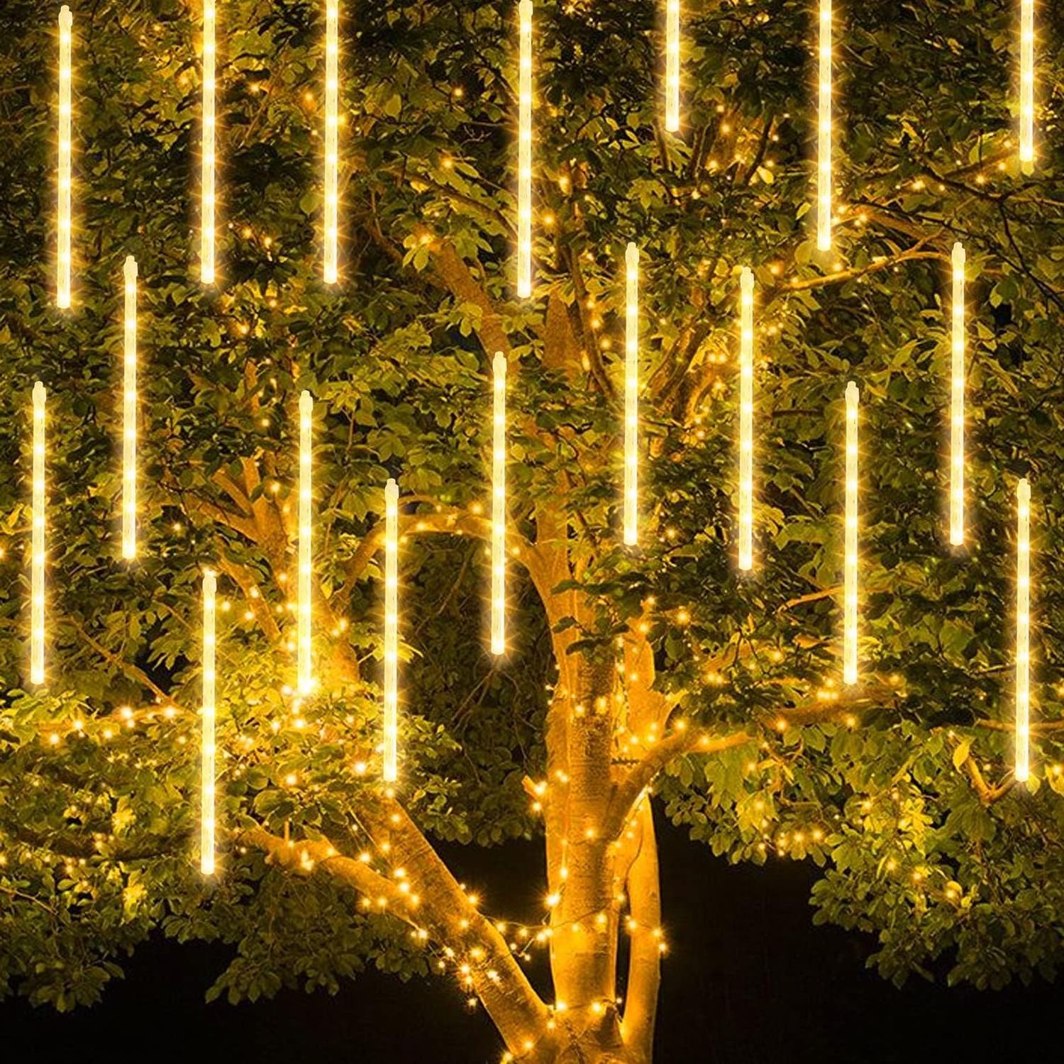 trees solar meteor led lighted turbo shower head tubes decoration string lights ain drop falling led 30cm 8 tu