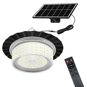 Solar Lights Outdoor, LED Solar Pendant Lights Dimmable Lighting with Remote Control, IP65 Waterproof for Indoor, Garden, Garage