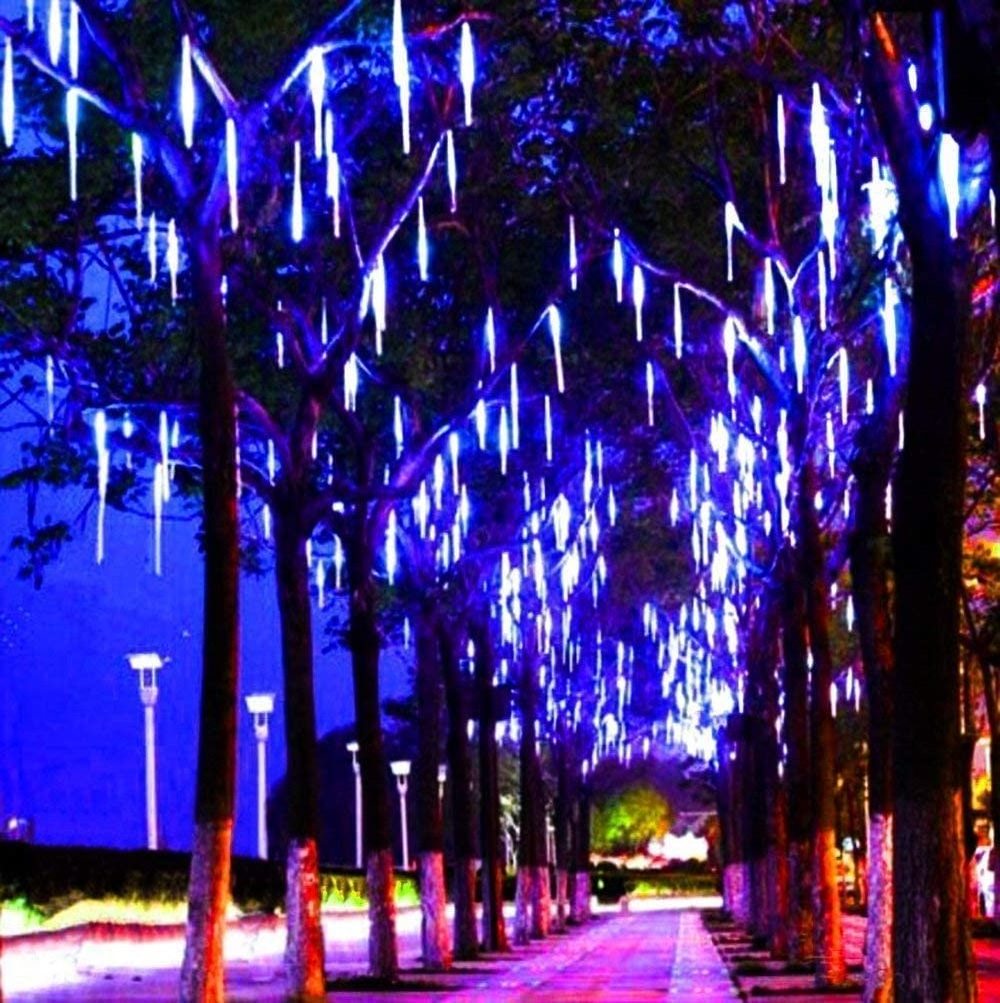 Outdoor Christmas Lights String Solar LED Meteor Shower Raining Lights 8 Tubes 288 LED Cascading Fairy Lights Outdoor decoration