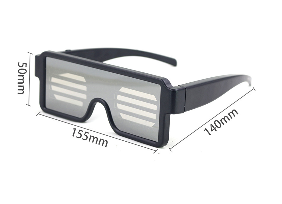 LED Glasses Grow Party Favor Super Cool Light Up Glasses with Display Pattern 8 Pattern Optional USB Charging Glasses