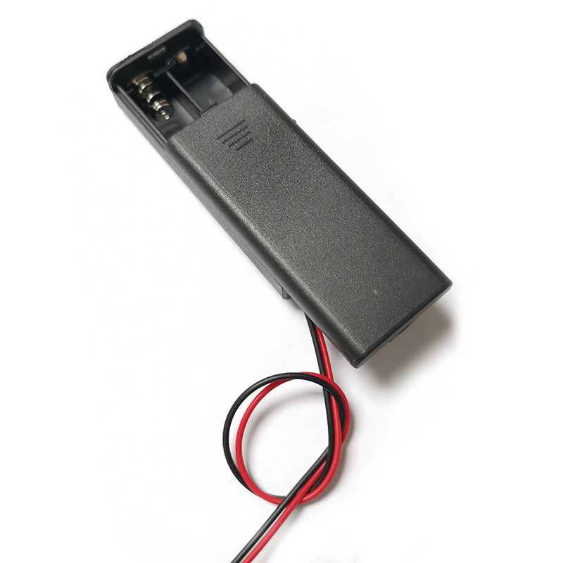 1.5V AAA  Plastic Battery Holder with cover switch and lead wire connector for PCB