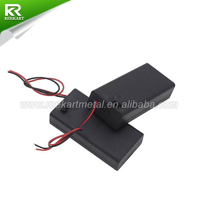 2 AA Battery Holder with Switch, 3V AA Battery Holder Case with Wire Leads and ON/Off Switch