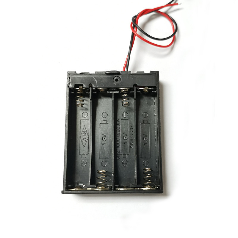 1.5V AAA  Plastic Battery Holder with cover switch and lead wire connector for PCB