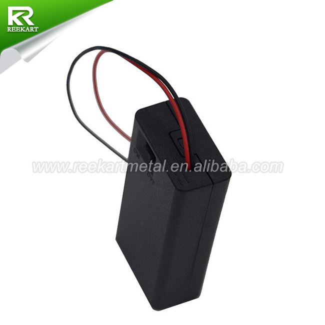 2 AA Battery Holder with Switch, 3V AA Battery Holder Case with Wire Leads and ON/Off Switch