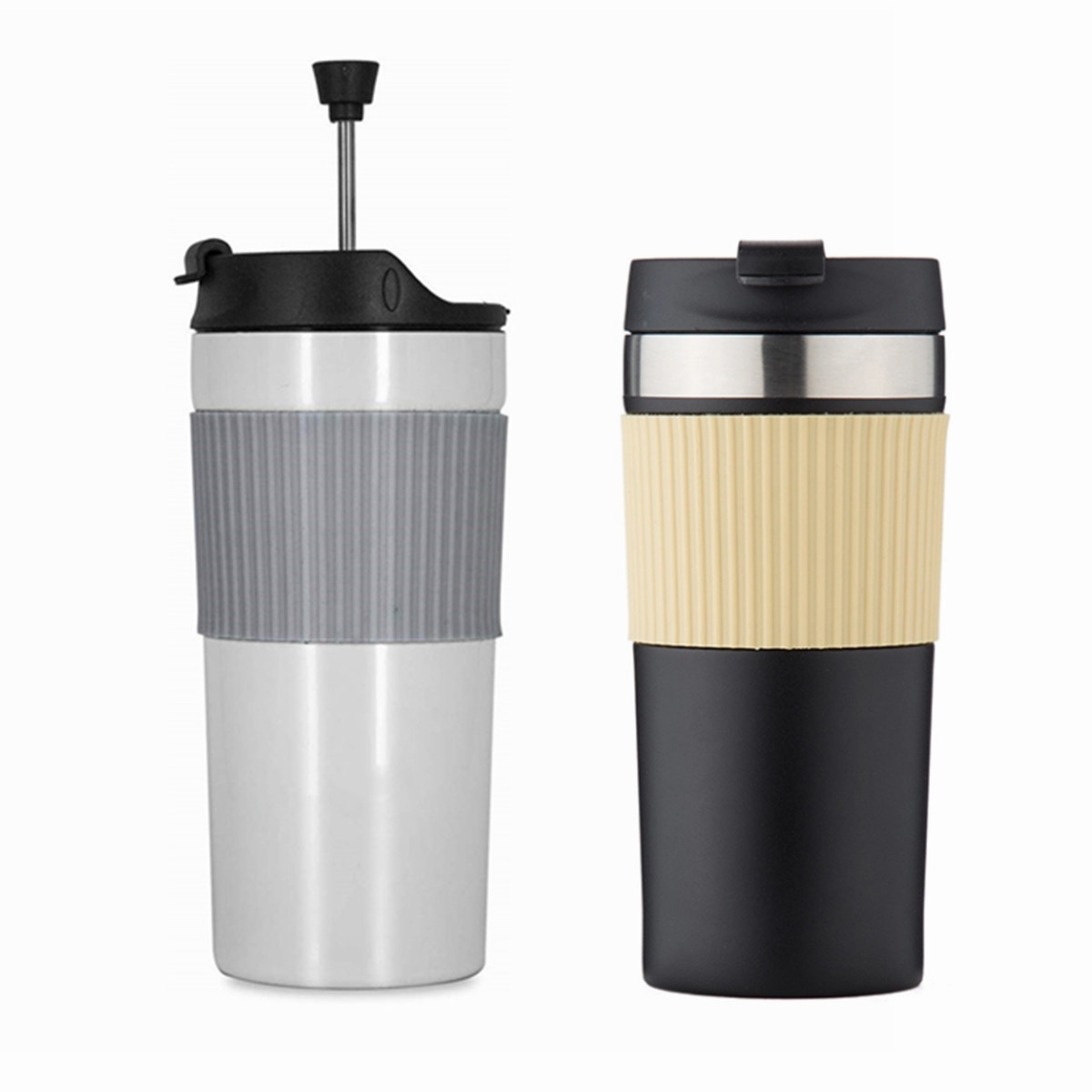 Best Wholesale 12oz Travel Coffee Maker Portable French Press Insulated Vacuum Stainless Steel Coffee Tea Mug