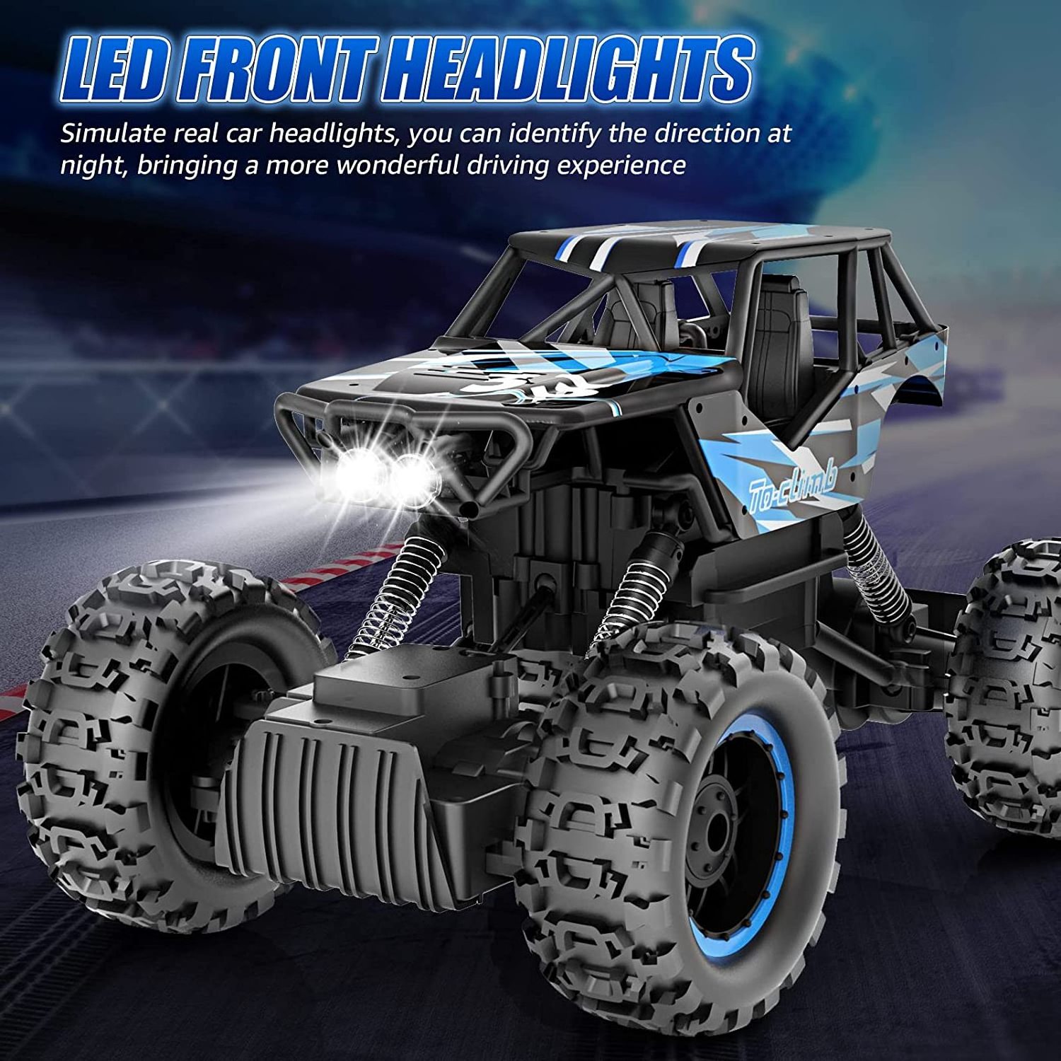 Monster Trucks 4WD Dual Motors 1/12 RC Cars for Boys Remote Control Car with Headlights Rechargeable Battery