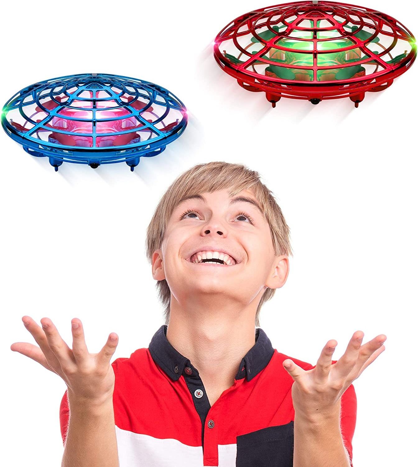 Mini Drone Flying Toy Hand Operated Drones for Kids or Adults - Scoot Hands Free UFO Helicopter, Easy Indoor Outdoor Flying Ball