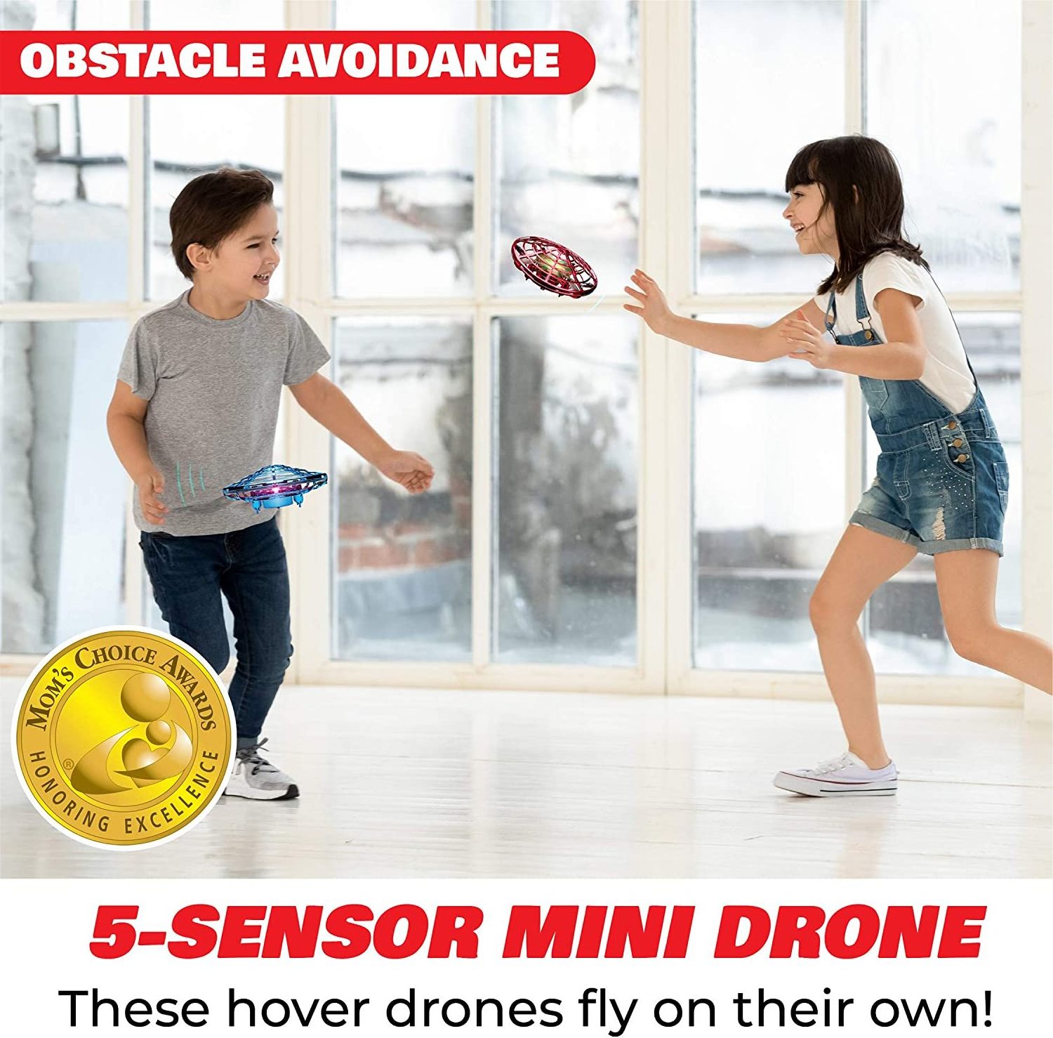 Mini Drone Flying Toy Hand Operated Drones for Kids or Adults - Scoot Hands Free UFO Helicopter, Easy Indoor Outdoor Flying Ball