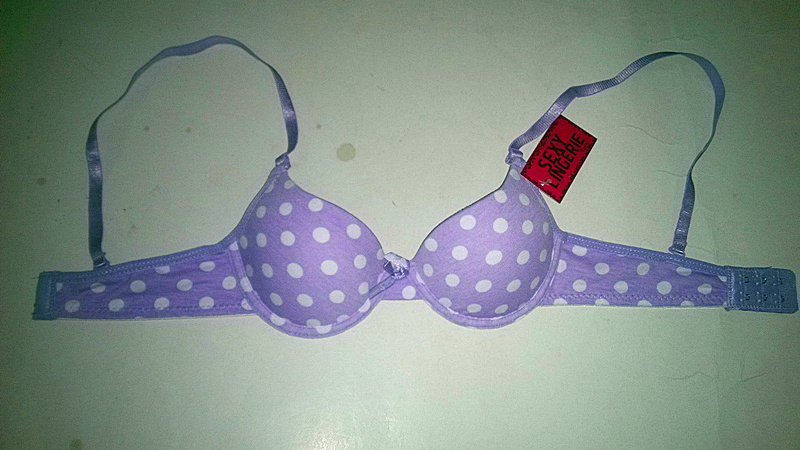 hot girl wearing underwear and bra with 3/4 cup and dot printed for young girls