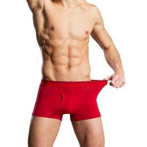 OEM solid color boxer briefs for men underwear open front pouch