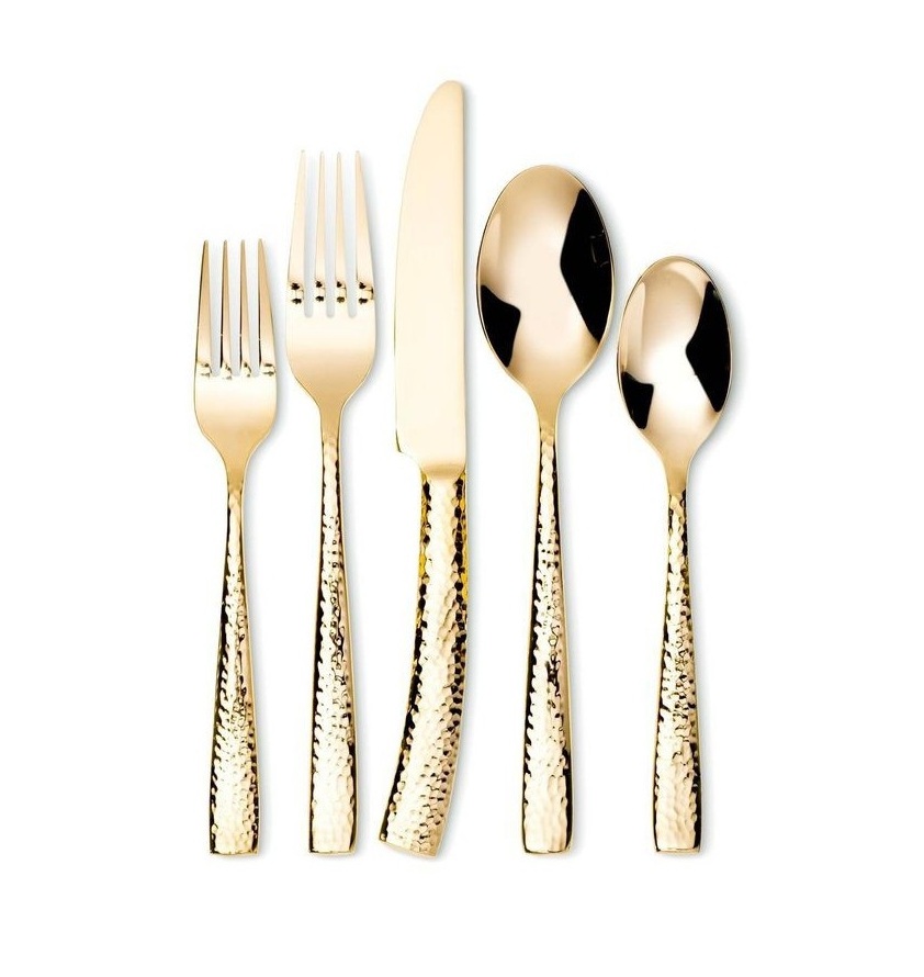 Affordable Cutlery Set  Gold Color  Unique Design Flatware For Kitchen and Tabletop Dinnerware Handmade in Bulk