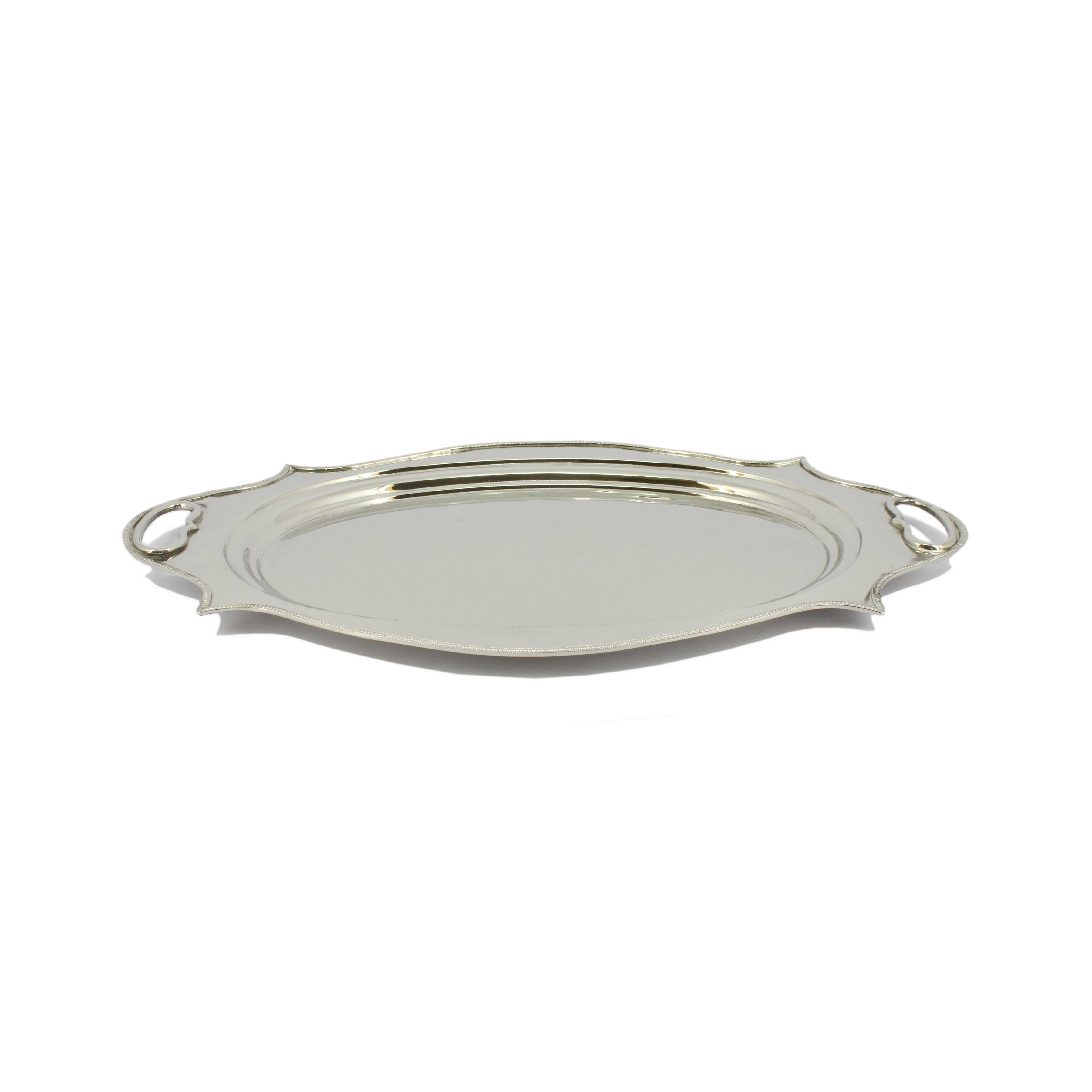 Elegant Design Metal Tray Standard Quality Silver Color Dry Fruit Serving Tray Use For Dinnerware In Bulk