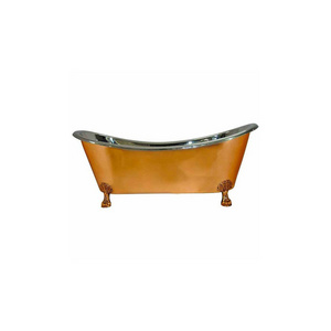 Greatest Quality Metal Copper Bathtubs Yellow And Gold Color Antique Design Bath Tub For Hotel Bathroom Export Price