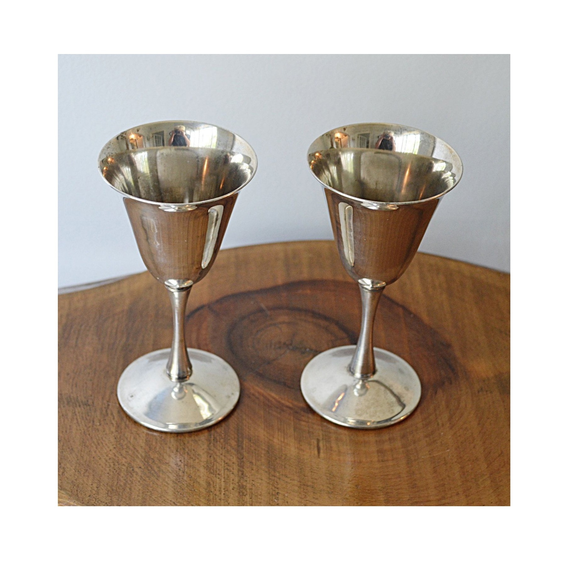 Gold Plated Brass Metal Wine Goblet Modern Cocktail Glasses Champagne Glasses Gold Unbreakable Wine Glass Metal Goblet