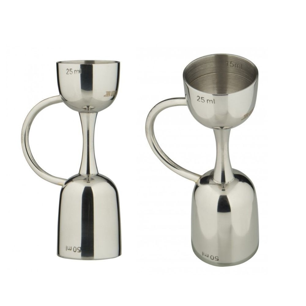 Classic Design  Shot Glasses Silver Color  Jigger With Handle Use For Kitchenware And Barware  Wholesale