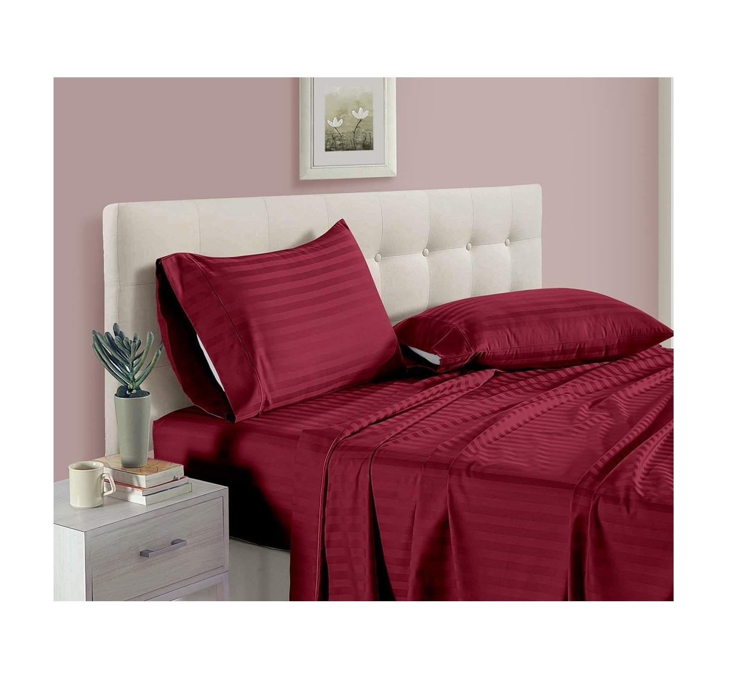 Bedsheets 100% Cotton Feeling Bedding Set Luxury Bed Sheets With Curtains Wholesale Exporter