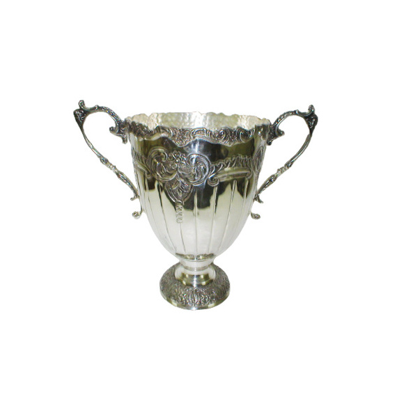 Manufacturer Custom Brass Metal Electro plated Nickle Trophy Award Soccer Football Trophies Sports Cup from India