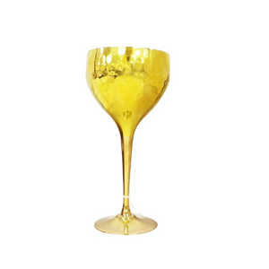 Gold Plated Brass Metal Wine Goblet Modern Cocktail Glasses Champagne Glasses Gold Unbreakable Wine Glass Metal Goblet