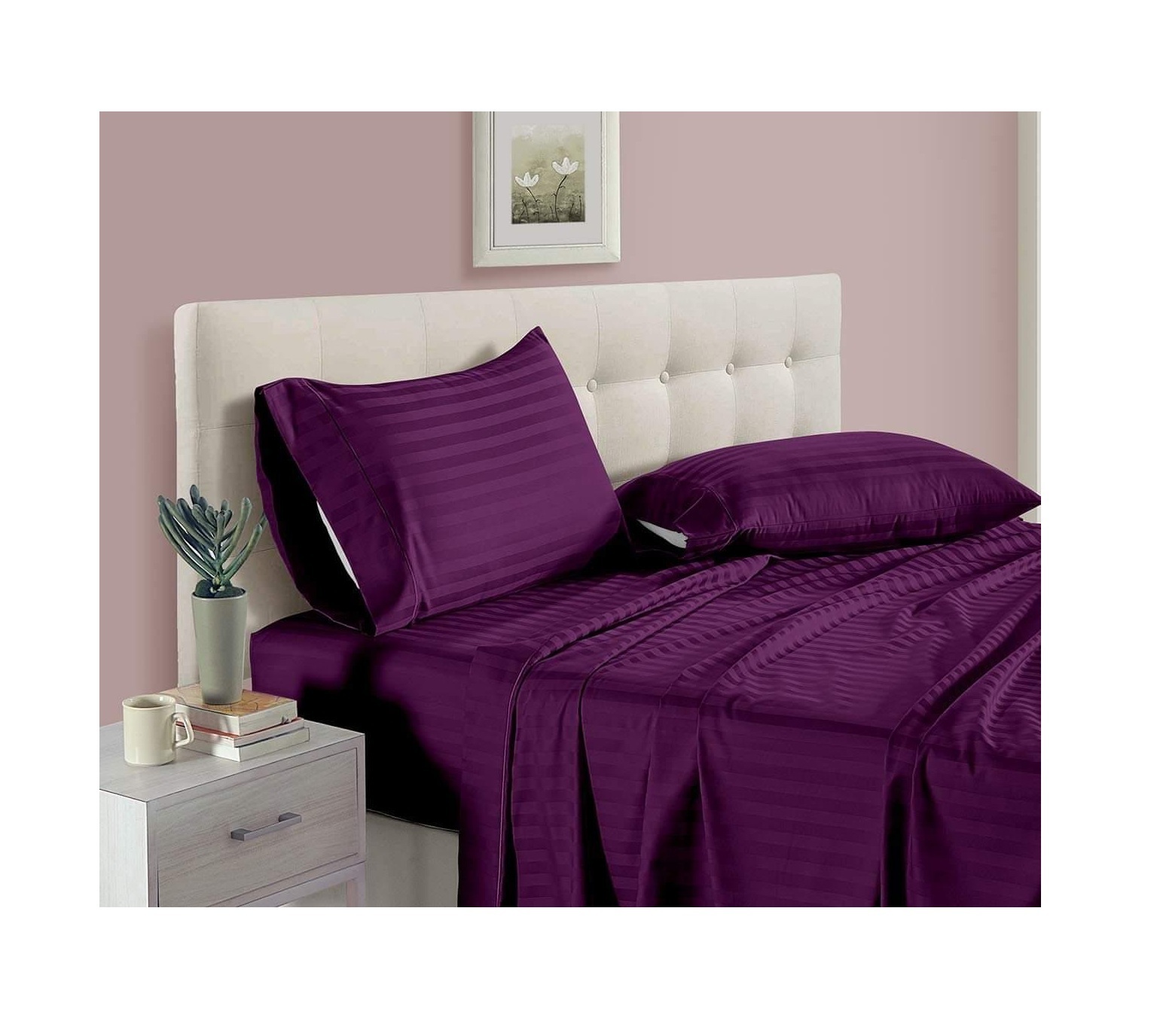 Bedsheets 100% Cotton Feeling Bedding Set Luxury Bed Sheets With Curtains Wholesale Exporter