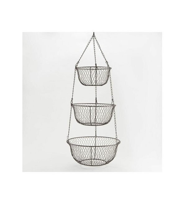 New Design Copper Wire Hanging Fruit Basket