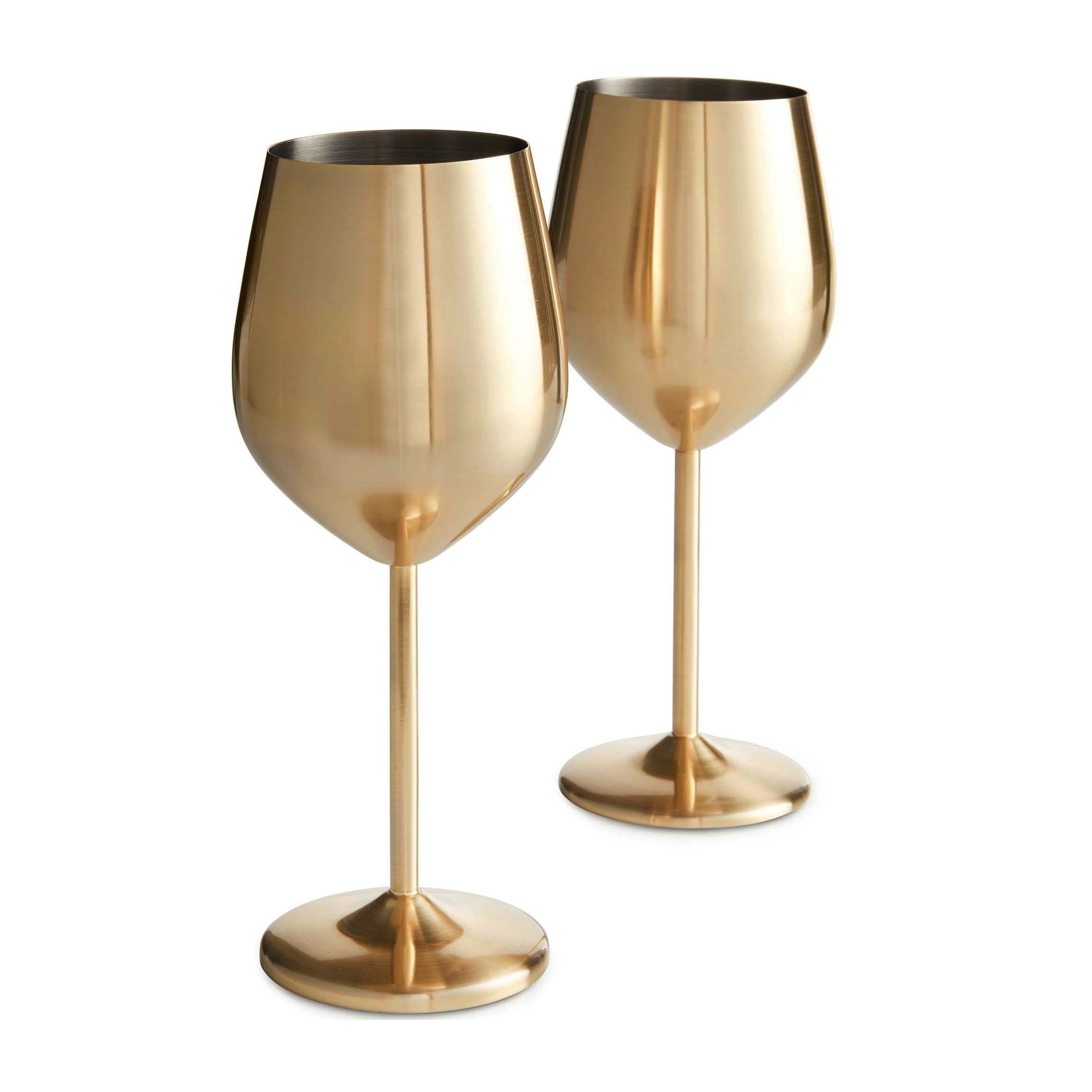 Hot Selling Metal Wine Goblet Cups Classic Design Cocktail Glasses Rose Gold Color Use For Restaurant And Party In Bulk