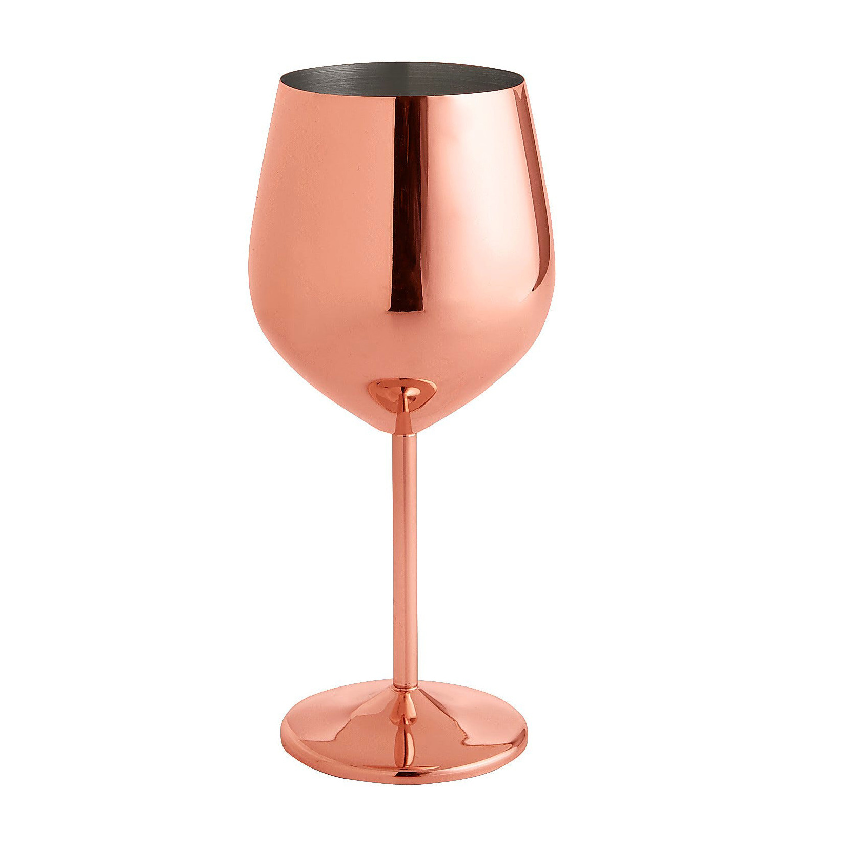 Hot Selling Metal Wine Goblet Cups Classic Design Cocktail Glasses Rose Gold Color Use For Restaurant And Party In Bulk