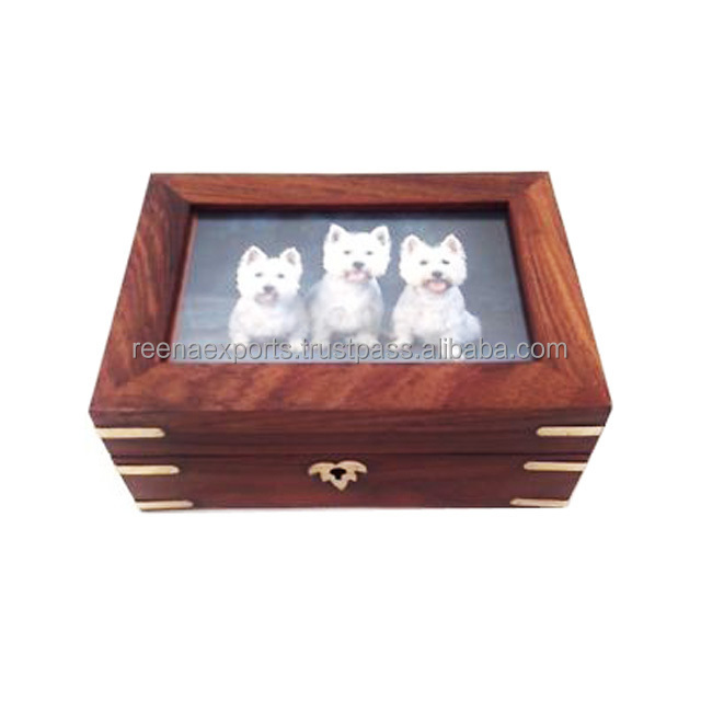 Lowest Prices Wood Pet Urns Antique Wood Urn Indian Manufacture High Quality Acacia Wood Urn