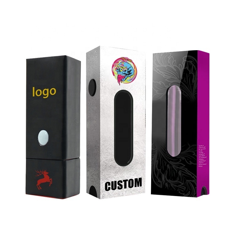 Custom Logo Cartridge Packaging 0.5ML 1ML 1gram Perfume Childproof Childlock Child Resistant carts Sliding Box With Window