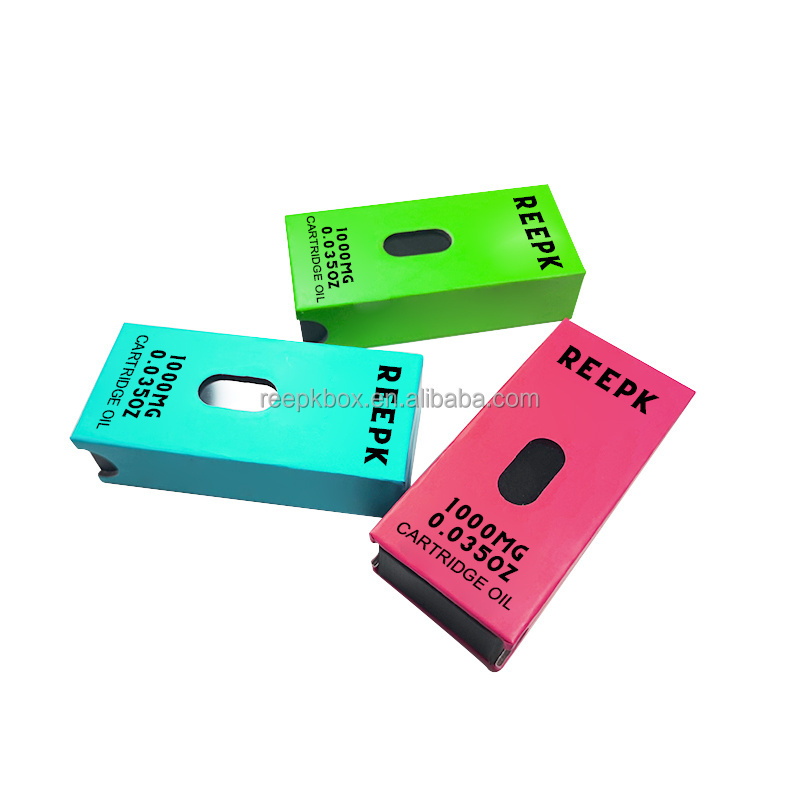 Custom eco friendly logo printed disposable 0.5gram 1gram 2gram thick oil child resistant cart pen pod cardboard paper box