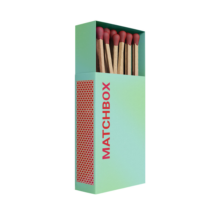 Luxury custom LOGO color matches Long pole Matchbox With Wooden bulk sales matchbox customized match empty boxes