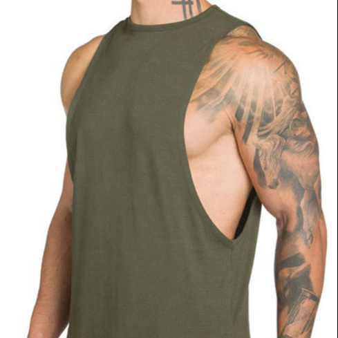 OEM custom men's tank top gym loose fit muscle cut of stringer tank tops wholesale tang top