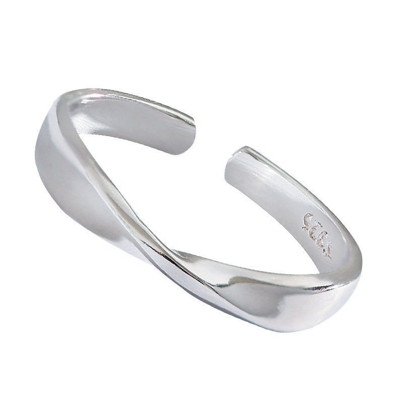 Mobius ring female Japanese series simple personality niche design 925 sterling silver open index finger ring